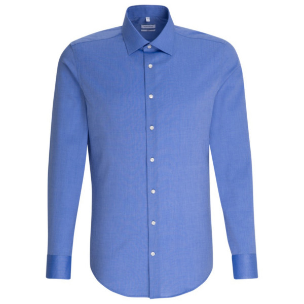 Camisa Seidensticker SLIM FIT FIL À FIL azul medio con cuello Business Kent de corte estrecho