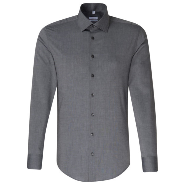 Camicia Seidensticker SLIM FIT FIL À FIL antracite con Business Kent collar in taglio stretto