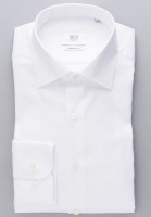 Camisa Eterna MODERN FIT TWILL blanco con cuello Clásico Kent de corte moderno