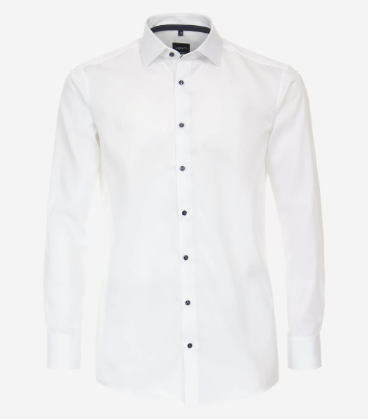 Camisa Venti MODERN FIT ESTRUCTURA blanco con cuello Kent de corte moderno