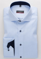 Camicia Eterna MODERN FIT TWILL azzurro con Spaccato  collar in taglio moderno