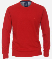 Redmond Pullover REGULAR FIT STRICK rot mit Rundhals Kragen in klassischer Schnittform