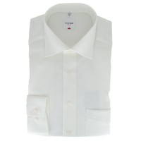 Camisa OLYMP Luxor comfort fit UNI POPELINE beige con cuello Nuevo Kent de corte clásico