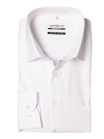 Marvelis COMFORT FIT shirt UNI POPELINE white with New Kent collar in classic cut