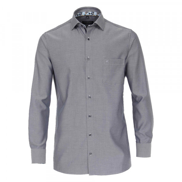 CASAMODA Hemd MODERN FIT STRUKTUR mittelblau mit Button Down Kragen in moderner Schnittform