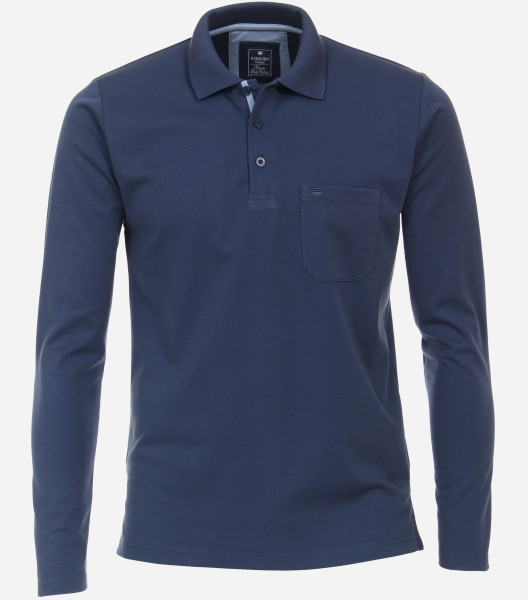 Polo Redmond REGULAR FIT UNI STRETCH azul oscuro con cuello Seccionado de corte clásico