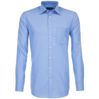 Seidensticker REGULAR shirt FIL À FIL medium blue with Business Kent collar in modern cut