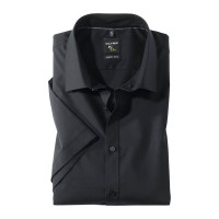 Chemise OLYMP No. Six super slim UNI POPELINE noir avec col Urban Kent en coupe super étroite