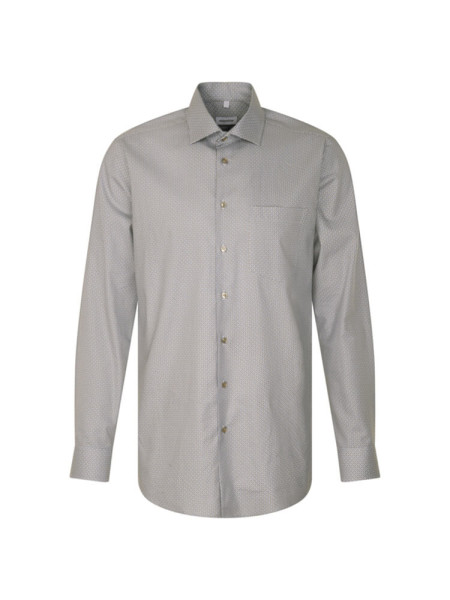 Chemise Seidensticker MODERN TWILL beige avec col Business Kent en coupe moderne