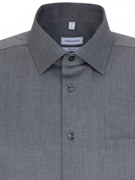 SEIDENSTICKER Regular Fit Hemd Anthrazit Business Kent Fil à Fil - Ansicht 2
