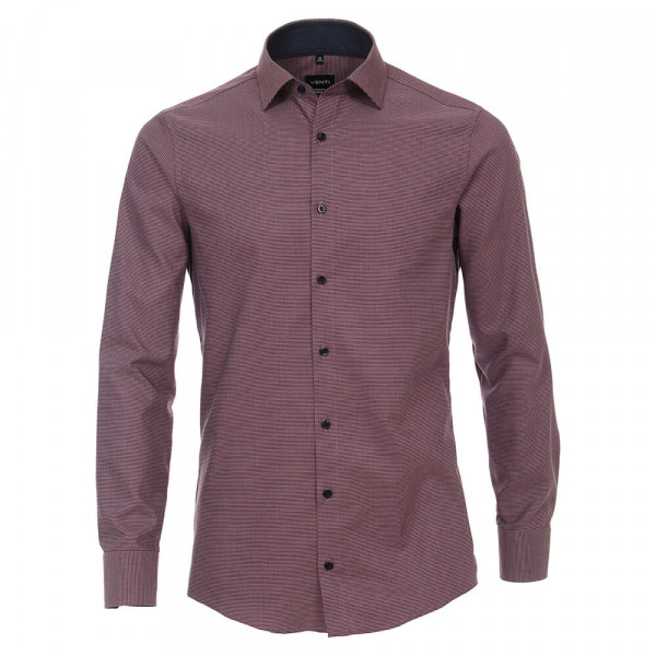 Venti Hemd MODERN FIT STRUKTUR rot mit Kent Kragen in moderner Schnittform