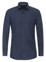 Camicia Venti BODY FIT STRUTTURA blu scuro con Kent collar in taglio moderno