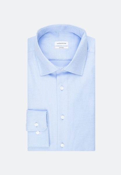 Seidensticker Hemd TAILORED TWILL hellblau mit Business Kent Kragen in schmaler Schnittform