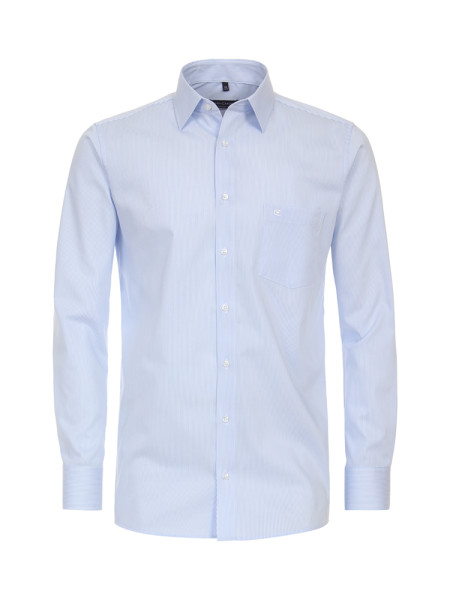 Camisa CasaModa COMFORT FIT UNI POPELINE azul claro con cuello Kent de corte clásico