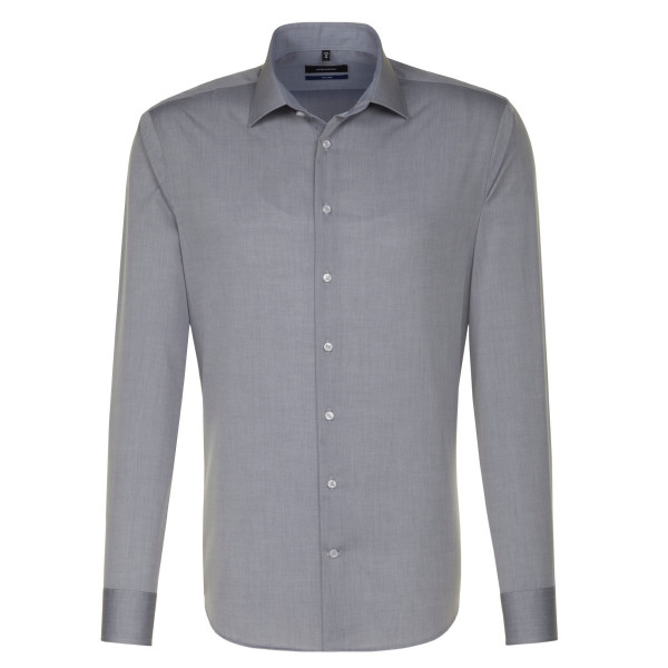 Camicia Seidensticker SHAPED CHAMBRAY grigio con Business Kent collar in taglio moderno