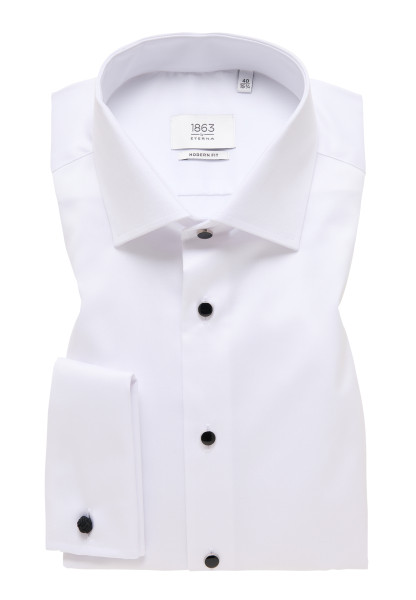 Chemise Eterna MODERN FIT TWILL blanc avec col Cutaway en coupe moderne