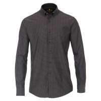 Redmond MODERN FIT Hemd PRINT schwarz mit Kent Kragen in moderner Schnittform