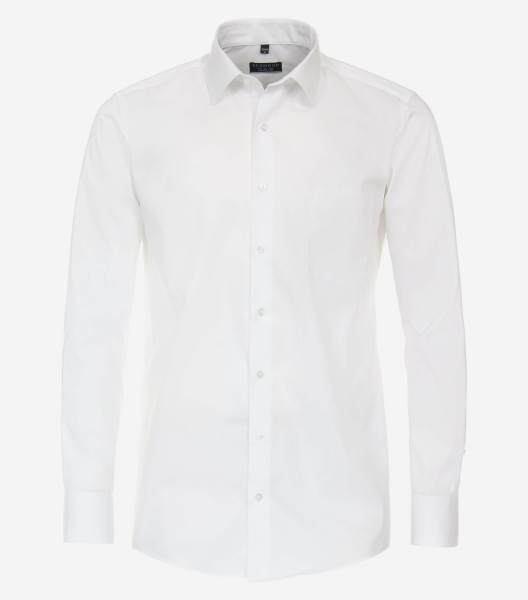 Camisa Redmond COMFORT FIT UNI POPELINE blanco con cuello Kent de corte clásico