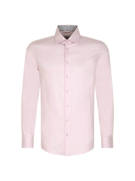 Camicia Seidensticker SLIM TWILL rosa con Nuovo Kent collar in taglio stretto