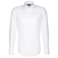 Seidensticker SLIM FIT shirt UNI POPELINE white with Carmen Party collar in narrow cut