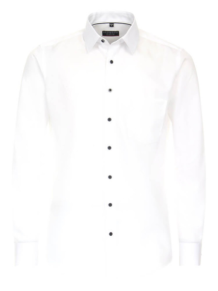 Camisa Redmond MODERN FIT TWILL blanco con cuello Kent de corte moderno