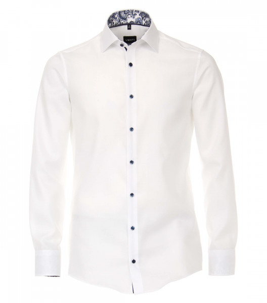 Venti Hemd MODERN FIT STRUKTUR weiss mit Kent Kragen in moderner Schnittform