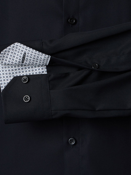 VENTI Regular Fit Hemd Schwarz Kent Popeline - Ansicht 2