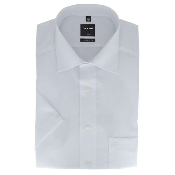 Camisa OLYMP Luxor modern fit UNI POPELINE blanco con cuello Nuevo Kent de corte moderno