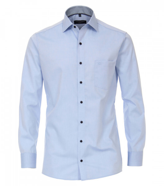 CASAMODA Hemd MODERN FIT UNI POPELINE hellblau mit Kent Kragen in moderner Schnittform