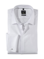 Camisa OLYMP SUPER SLIM UNI STRETCH blanco con cuello Urban Kent de corte súper estrecho