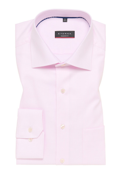 Camicia Eterna MODERN FIT STRUTTURA rosa con Kent classico collar in taglio moderno