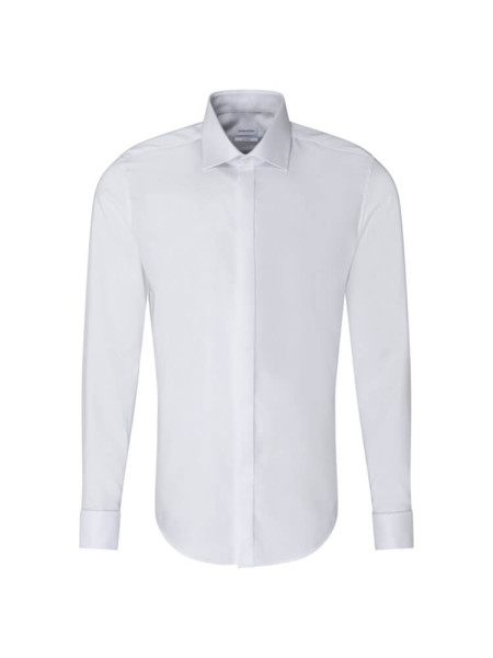 Camisa Seidensticker TAILORED TWILL blanco con cuello Business Kent de corte estrecho