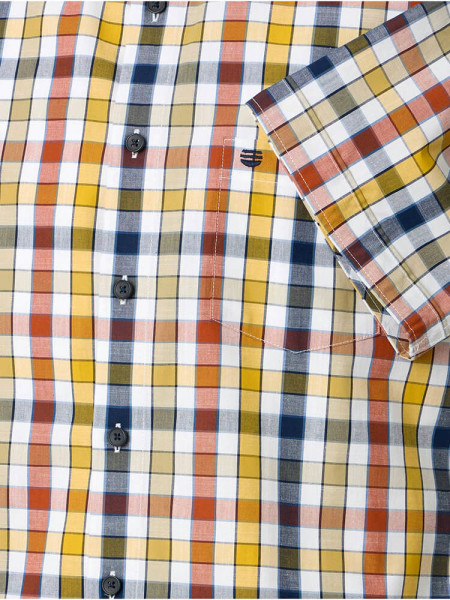 REDMOND Comfort Fit Hemd Gelb Kent Struktur - Ansicht 2