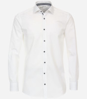 Camisa Venti MODERN FIT HYPERFLEX blanco con cuello Kent de corte moderno