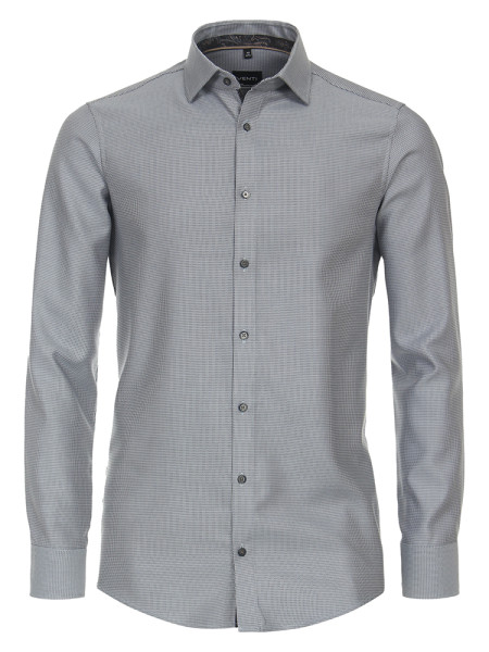 Camisa Venti MODERN FIT ESTRUCTURA azul claro con cuello Kent de corte moderno