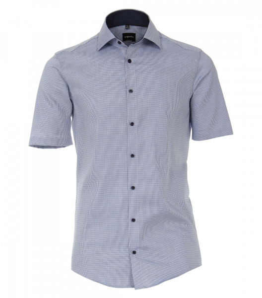 Venti Hemd MODERN FIT STRUKTUR dunkelblau mit Kent Kragen in moderner Schnittform