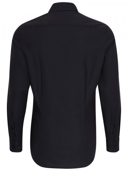 SEIDENSTICKER Slim Fit Hemd Schwarz Business Kent Popeline