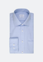 Chemise Seidensticker REGULAR FIT TWILL bleu clair avec col Business Kent en coupe classique