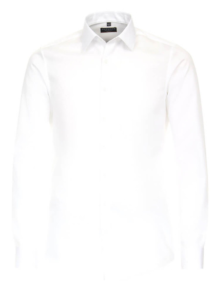 Camisa Redmond SLIM FIT TWILL blanco con cuello Kent de corte estrecho