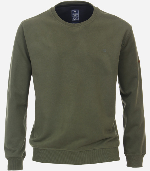 Redmond sweater REGULAR FIT KNITTED green with Round neck collar in classic cut