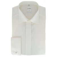 Camisa OLYMP Luxor soirée comfort fit UNI POPELINE beige con cuello Nuevo Kent de corte clásico