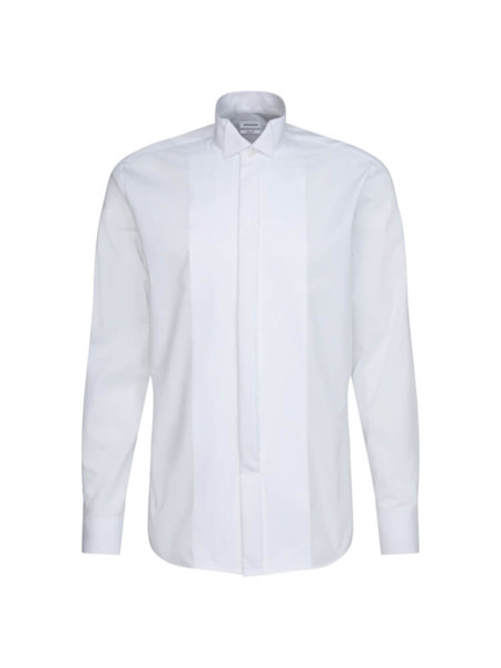 Seidensticker shirt TAILORED UNI POPELINE white with Wing collar in narrow cut
