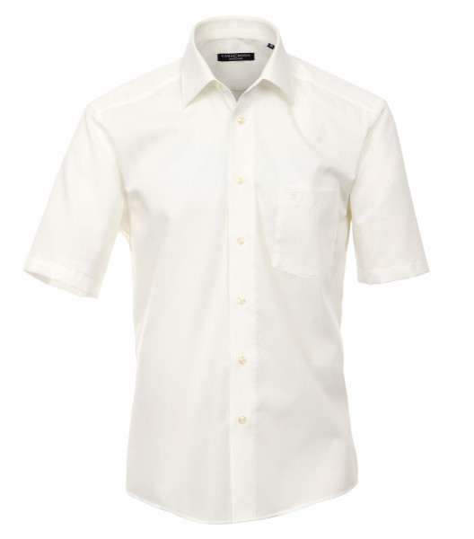 Camisa CASAMODA COMFORT FIT UNI POPELINE beige con cuello Kent de corte clásico