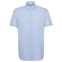 Chemise Seidensticker SLIM FIT FIL À FIL bleu clair avec col Business Kent en coupe étroite