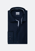 Chemise Seidensticker TAILORED STRUCTURE bleu foncé avec col Business Kent en coupe étroite