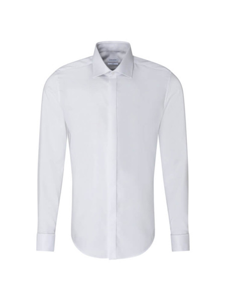 Camisa Seidensticker SLIM TWILL blanco con cuello Business Kent de corte estrecho