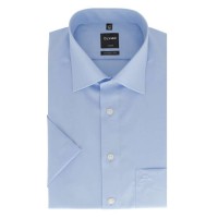 Camisa OLYMP Luxor modern fit UNI POPELINE azul claro con cuello Nuevo Kent de corte moderno