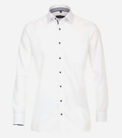 Chemise CasaModa COMFORT FIT STRUCTURE blanc avec col Kent en coupe classique