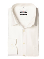 Camicia Marvelis COMFORT FIT UNI POPELINE beige con Nuovo Kent collar in taglio classico