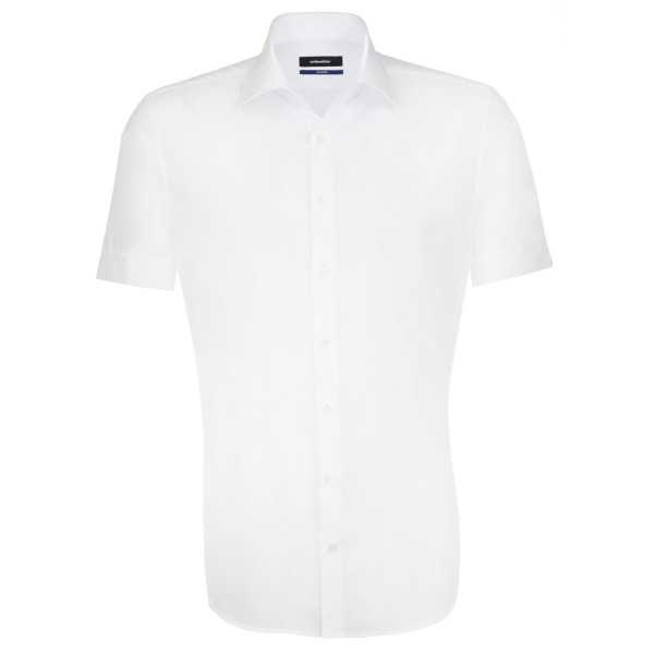 Camisa Seidensticker SHAPED UNI POPELINE blanco con cuello Business Kent de corte moderno